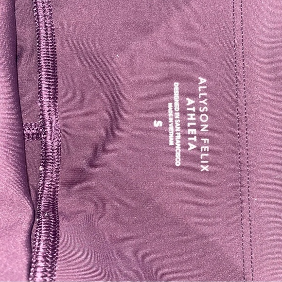 Athleta Allyson Felix Legend Mesh 7/8 Tights Yoga Colorblock Purple Size Small - Picture 10 of 10